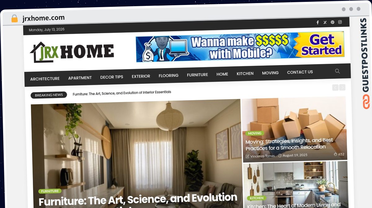 Publish Guest Post on jrxhome.com