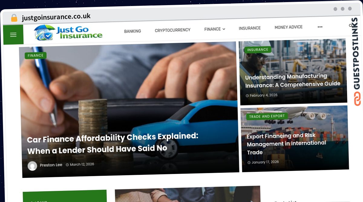 Publish Guest Post on justgoinsurance.co.uk