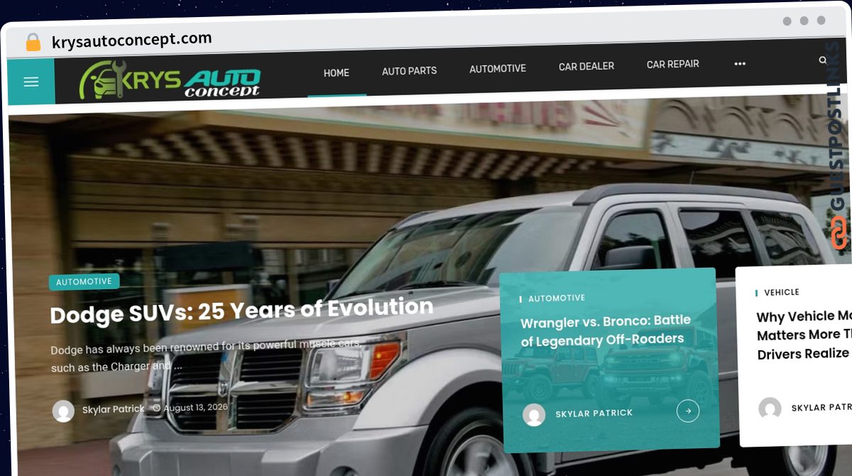 Publish Guest Post on krysautoconcept.com