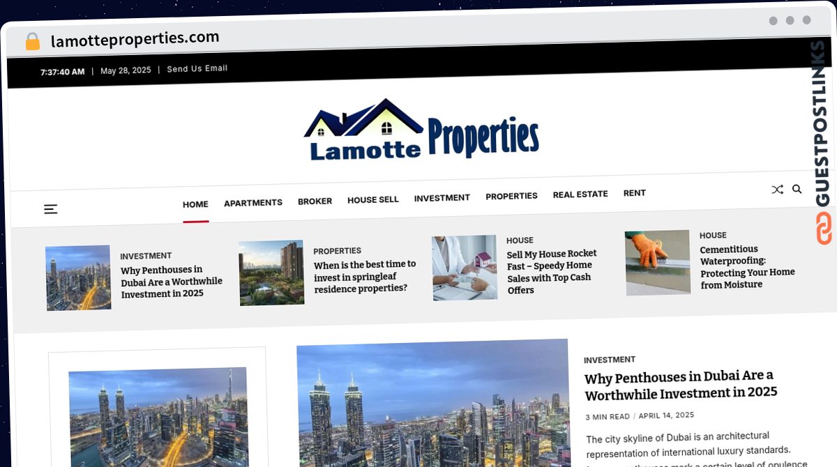 Publish Guest Post on lamotteproperties.com