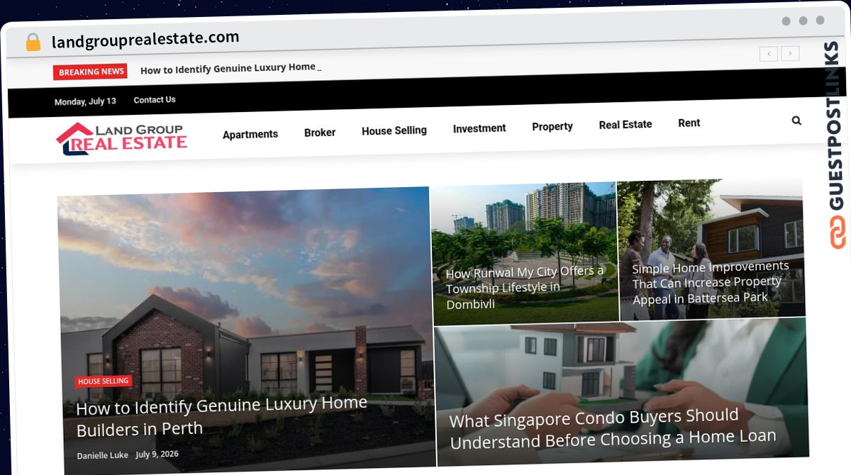 Publish Guest Post on landgrouprealestate.com