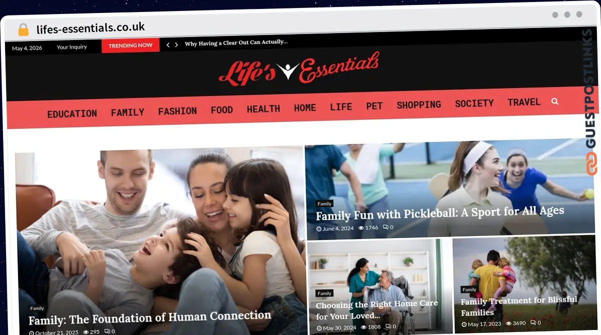 Publish Guest Post on lifes-essentials.co.uk
