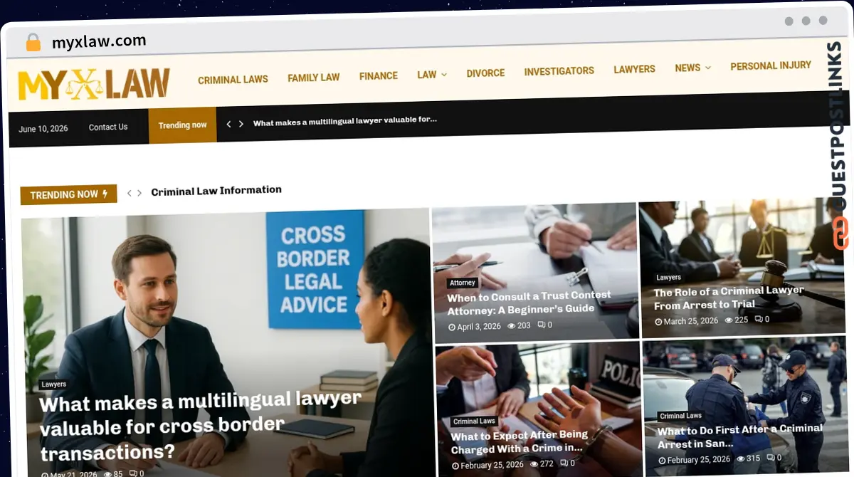 Publish Guest Post on myxlaw.com