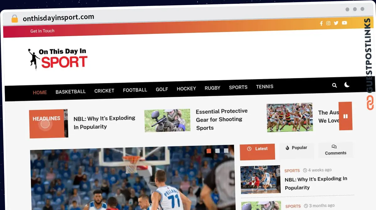 Publish Guest Post on onthisdayinsport.com