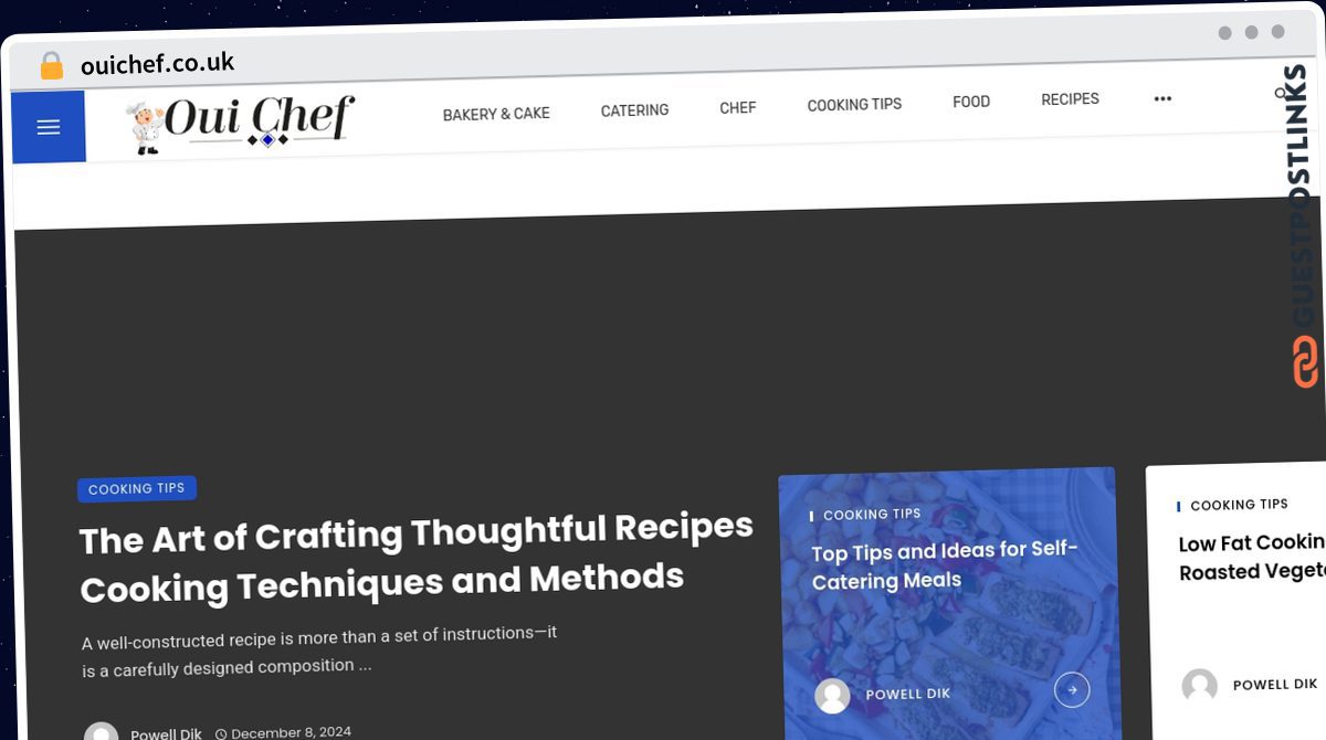 Publish Guest Post on ouichef.co.uk