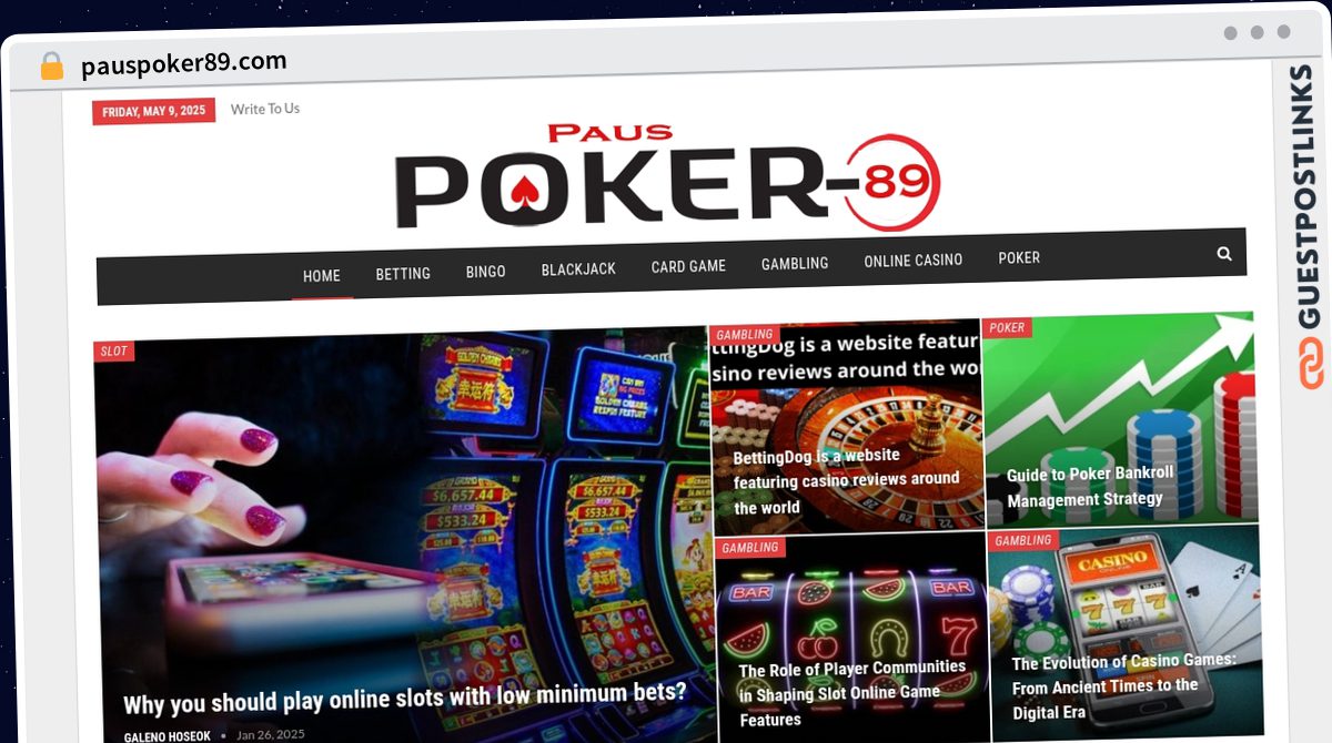 Publish Guest Post on pauspoker89.com