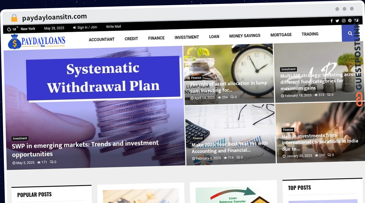 Publish Guest Post on paydayloansitn.com