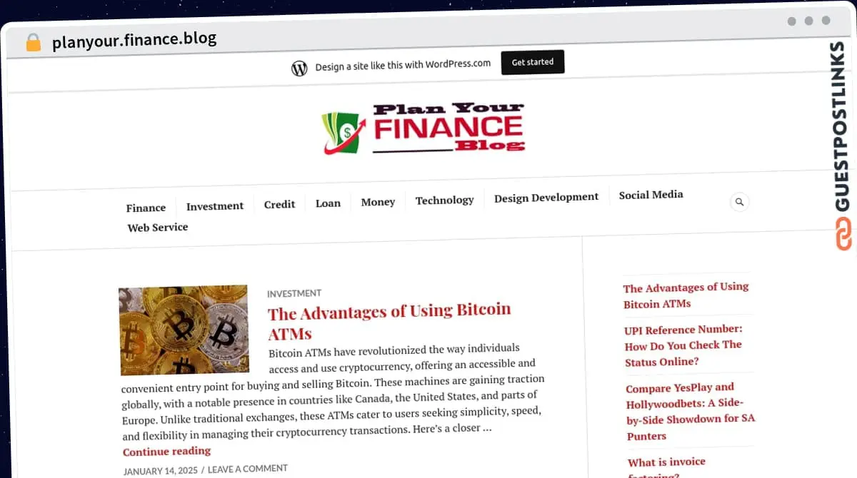 Publish Guest Post on planyour.finance.blog