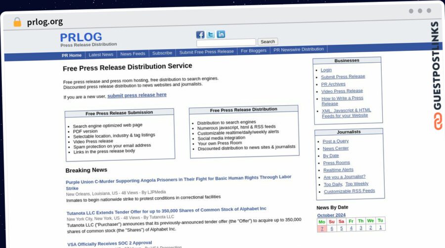 Publish Guest Post on prlog.org
