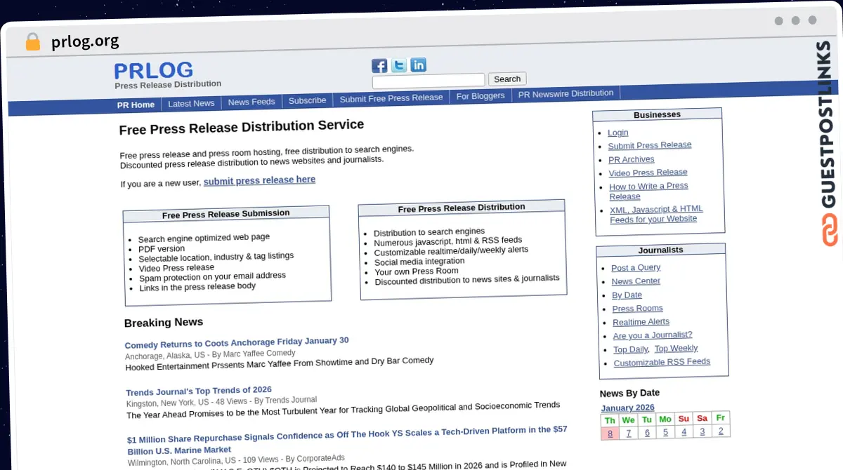 Publish Guest Post on prlog.org
