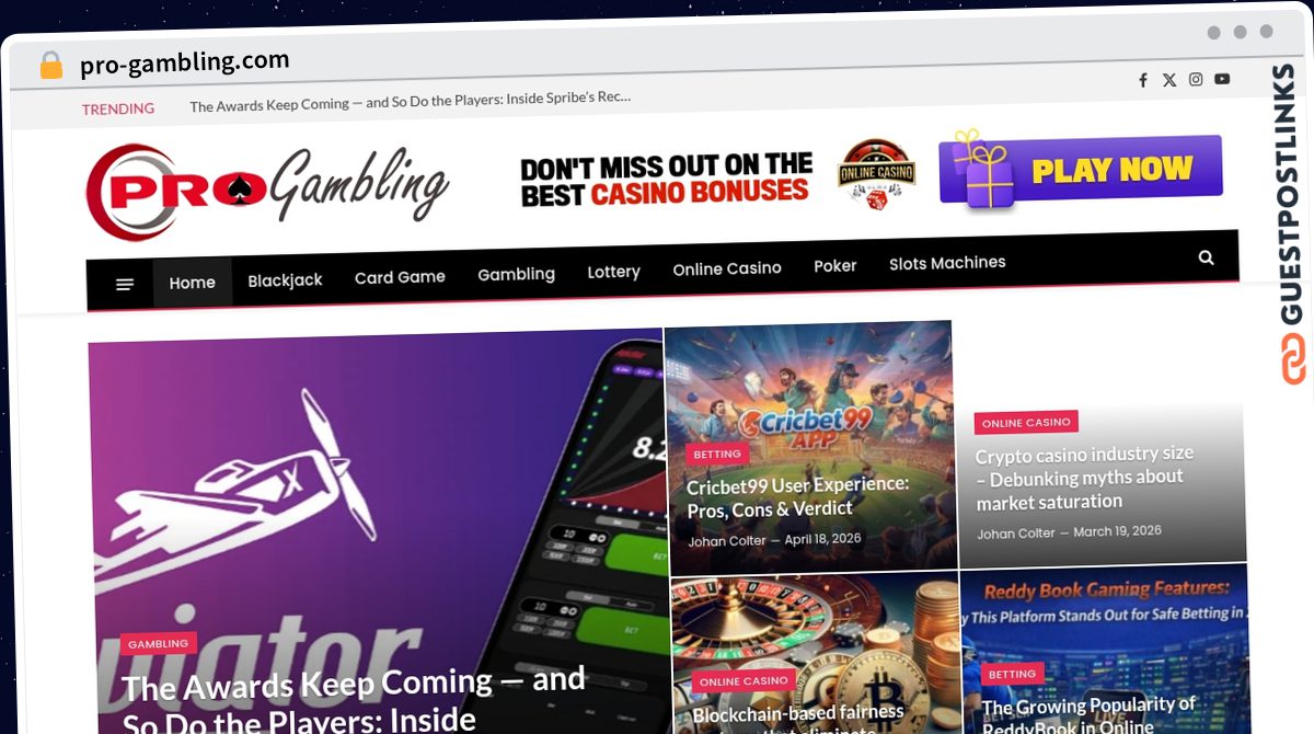 Publish Guest Post on pro-gambling.com