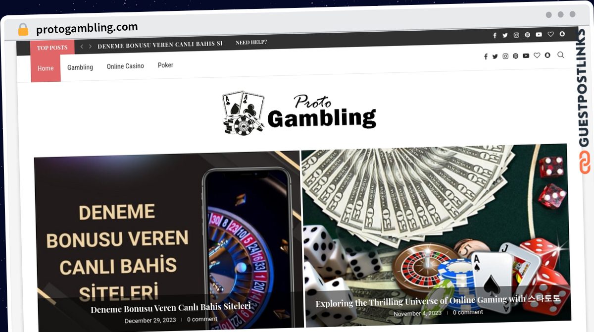 Publish Guest Post on protogambling.com
