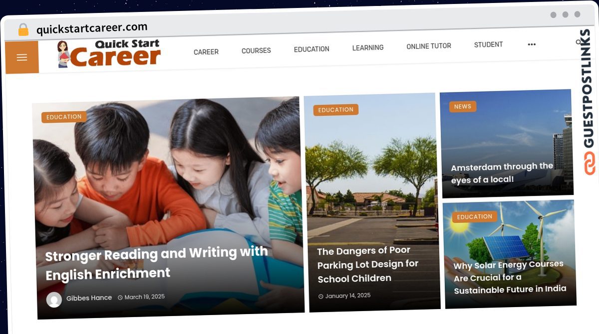 Publish Guest Post on quickstartcareer.com