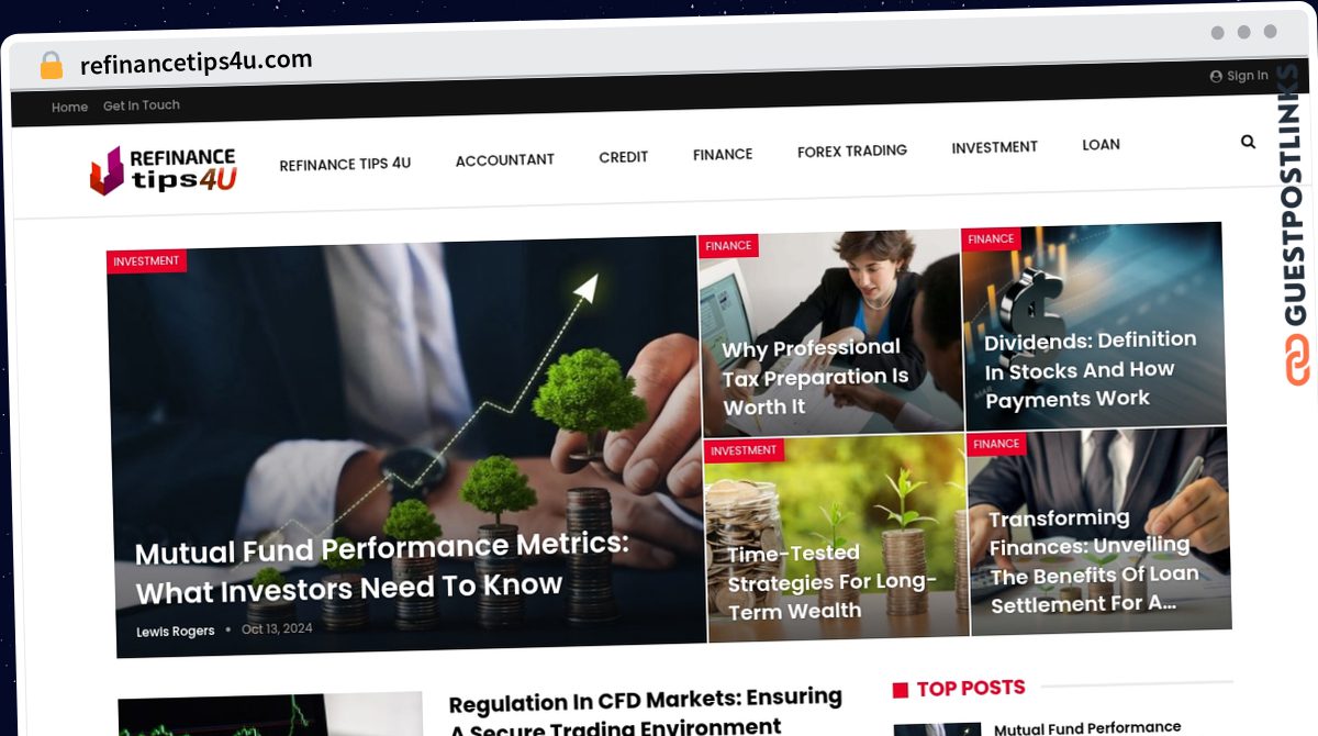 Publish Guest Post on refinancetips4u.com
