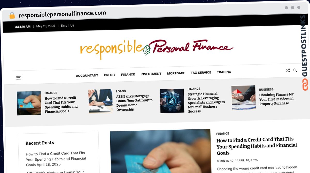 Publish Guest Post on responsiblepersonalfinance.com