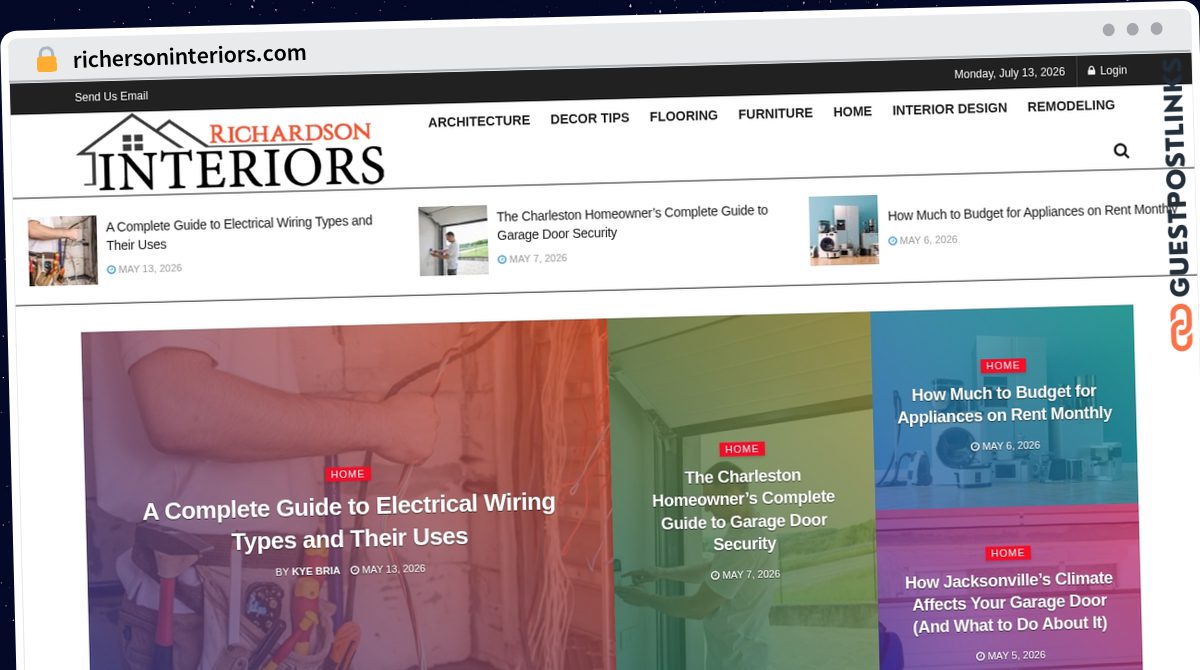 Publish Guest Post on richersoninteriors.com