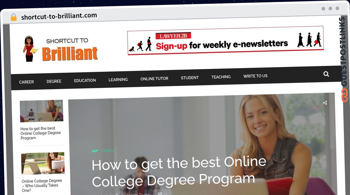 Publish Guest Post on shortcut-to-brilliant.com