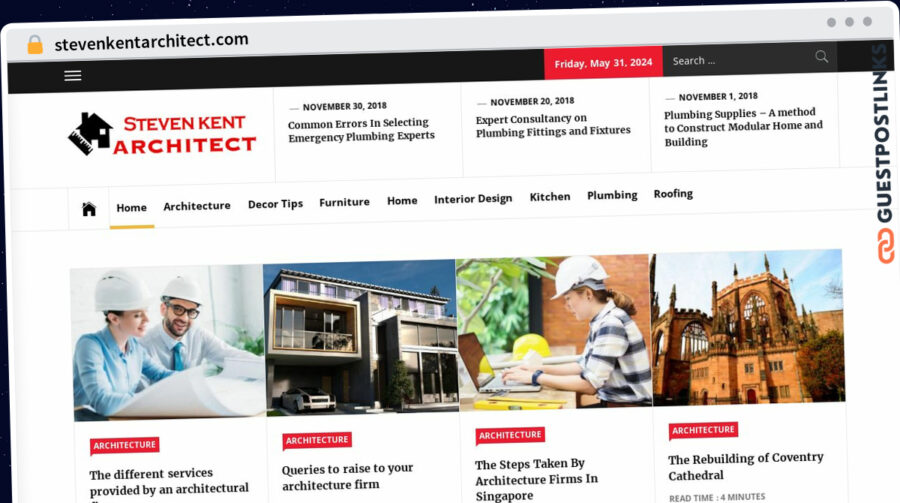 Publish Guest Post on stevenkentarchitect.com