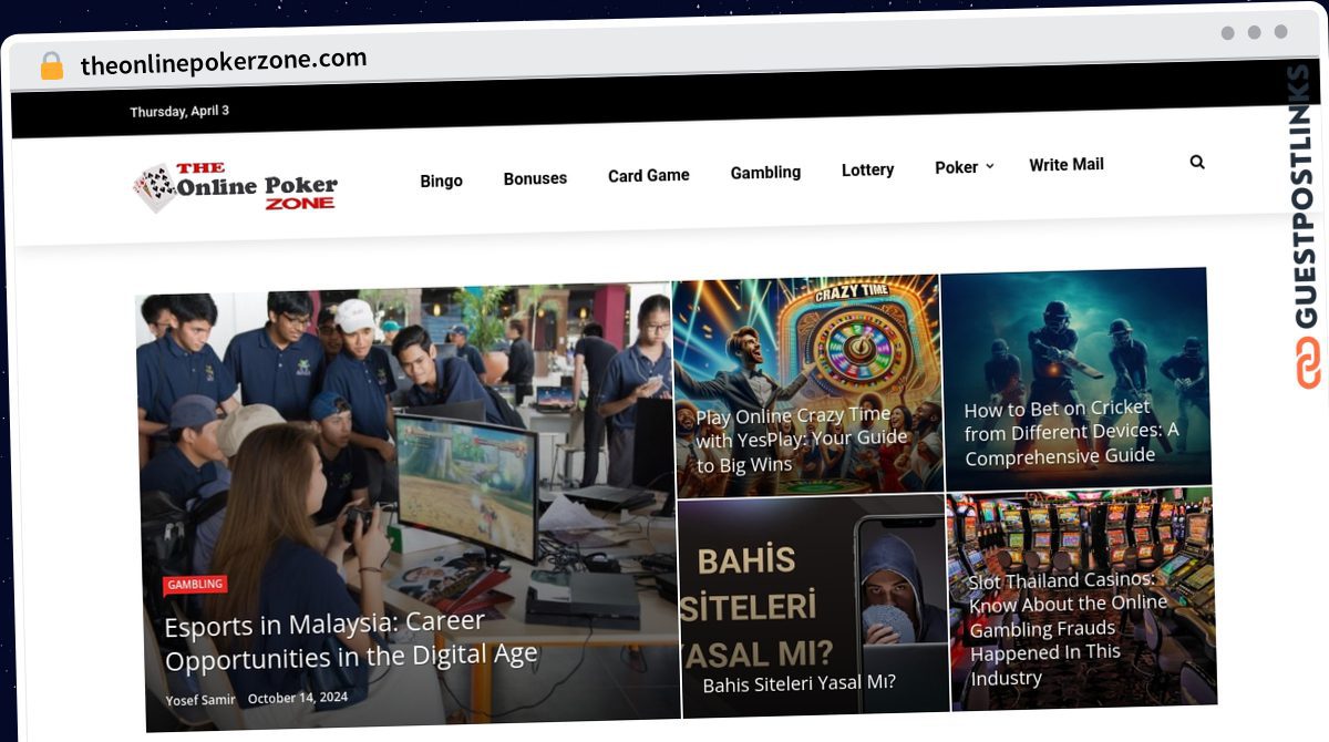 Publish Guest Post on theonlinepokerzone.com