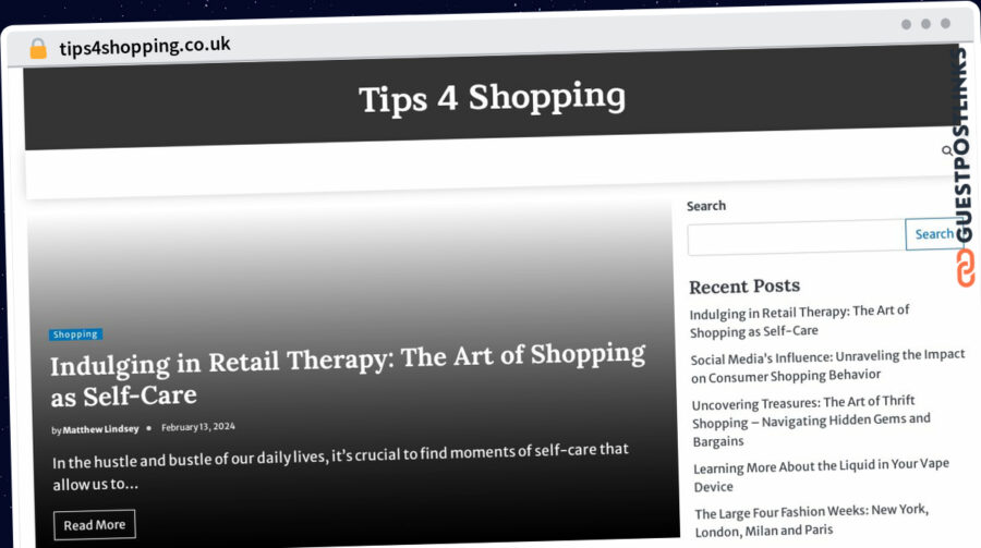 Publish Guest Post on tips4shopping.co.uk