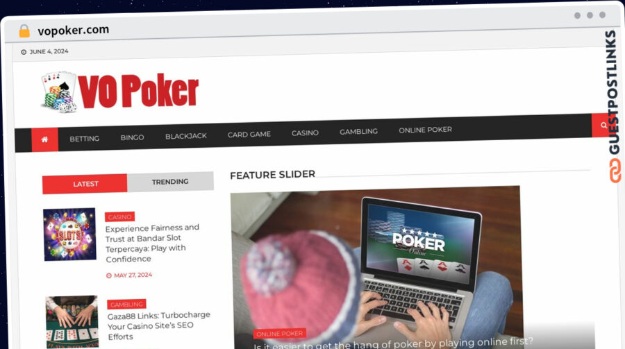 Publish Guest Post on vopoker.com