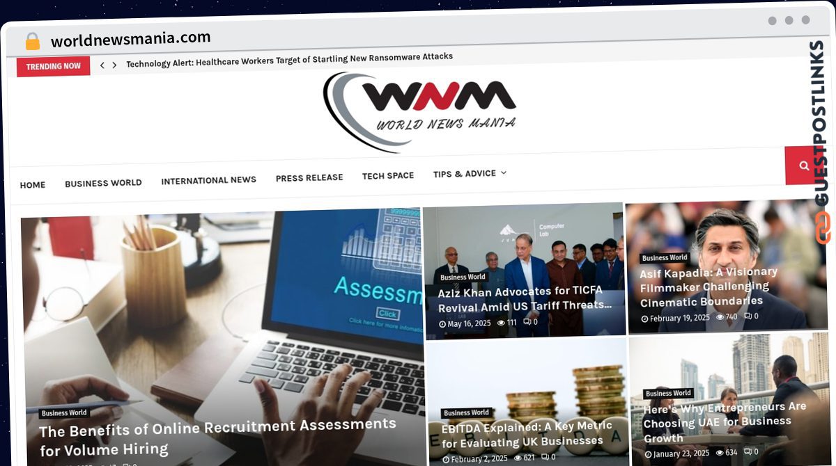 Publish Guest Post on worldnewsmania.com