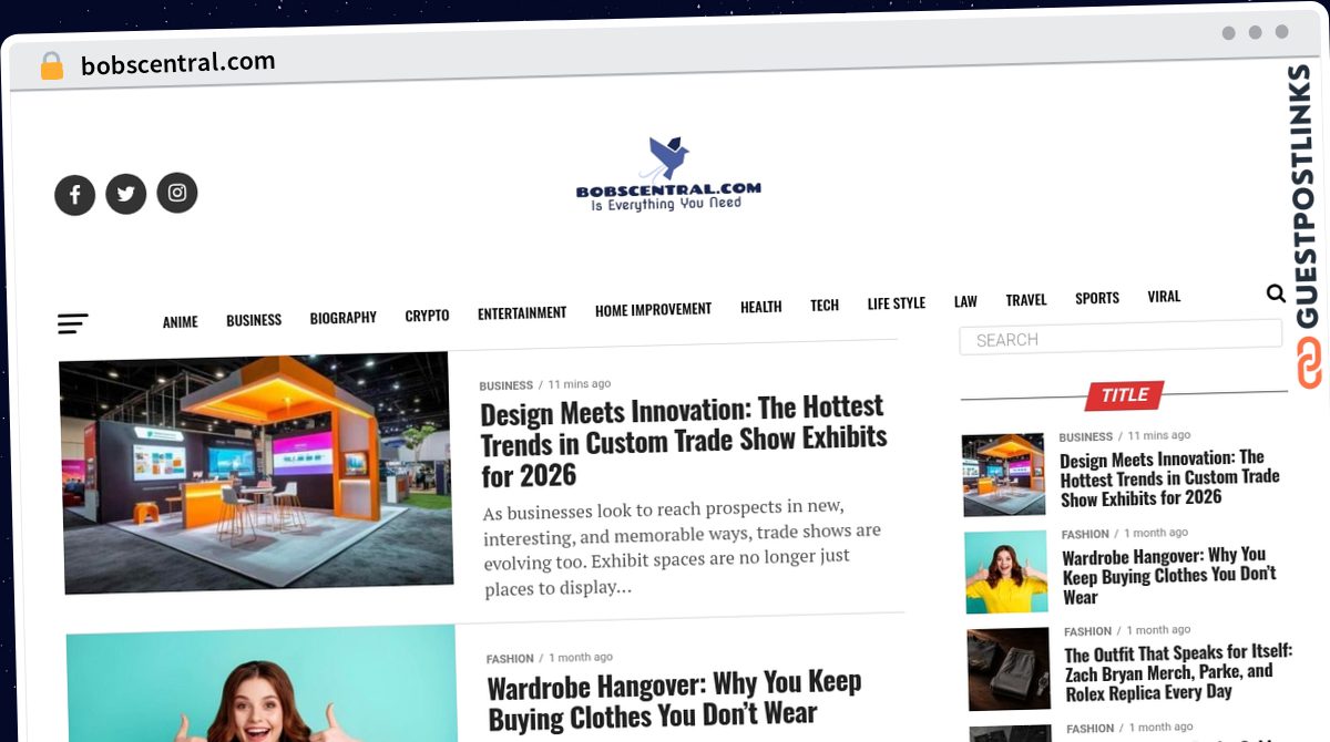 Publish Guest Post on bobscentral.com