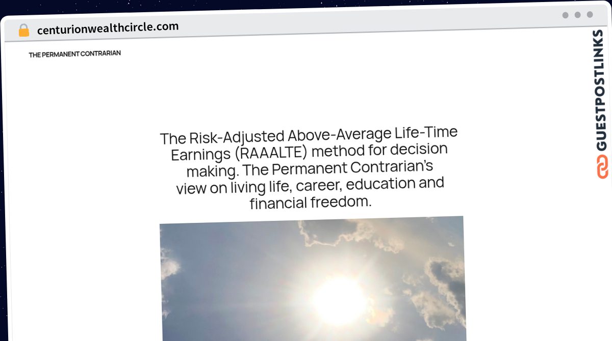 Publish Guest Post on centurionwealthcircle.com
