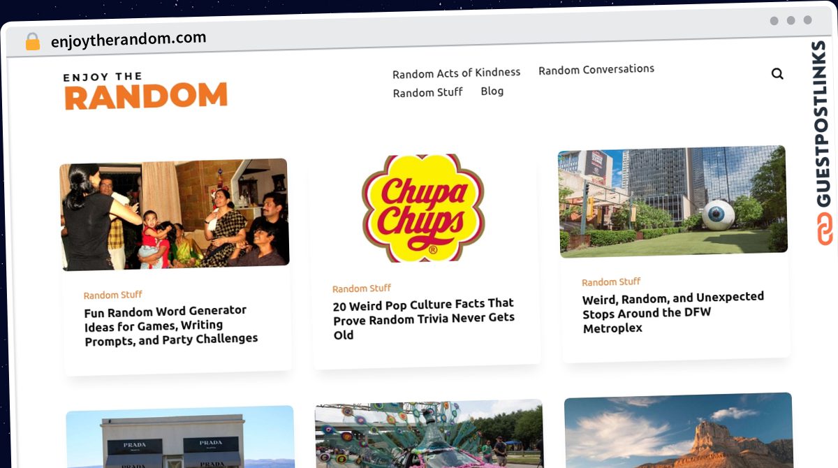 Publish Guest Post on enjoytherandom.com