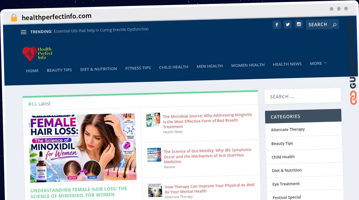 Publish Guest Post on healthperfectinfo.com