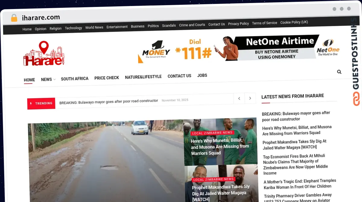 Publish Guest Post on iharare.com