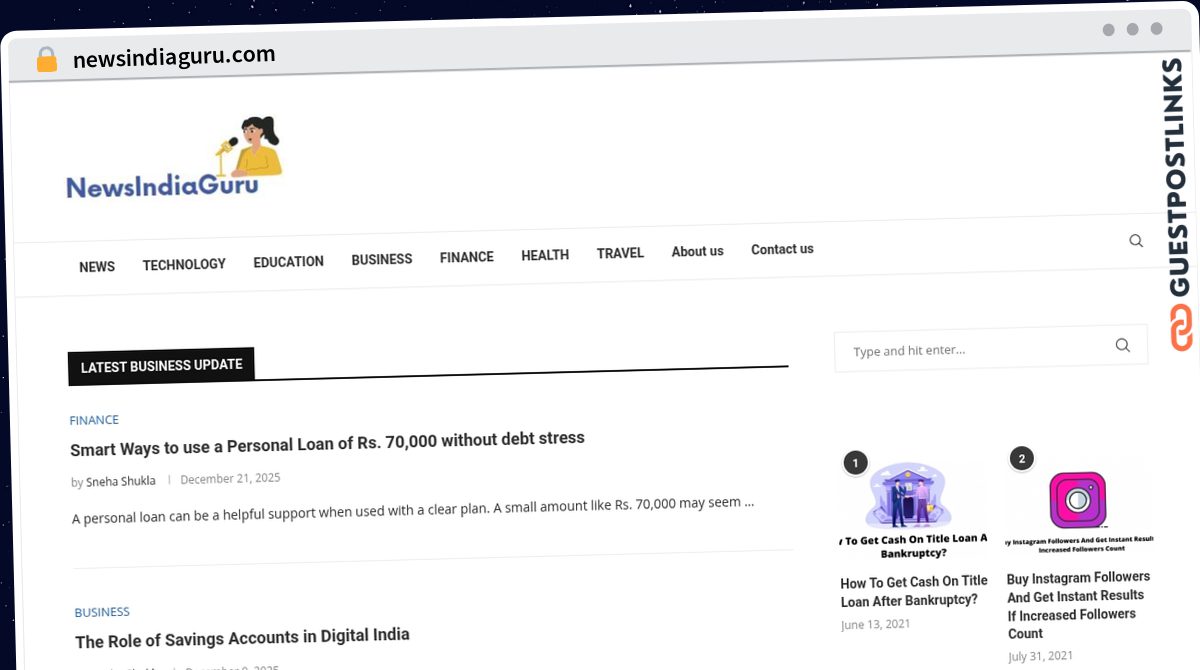 Publish Guest Post on newsindiaguru.com