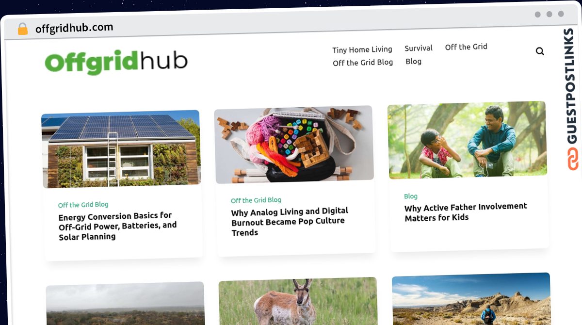 Publish Guest Post on offgridhub.com