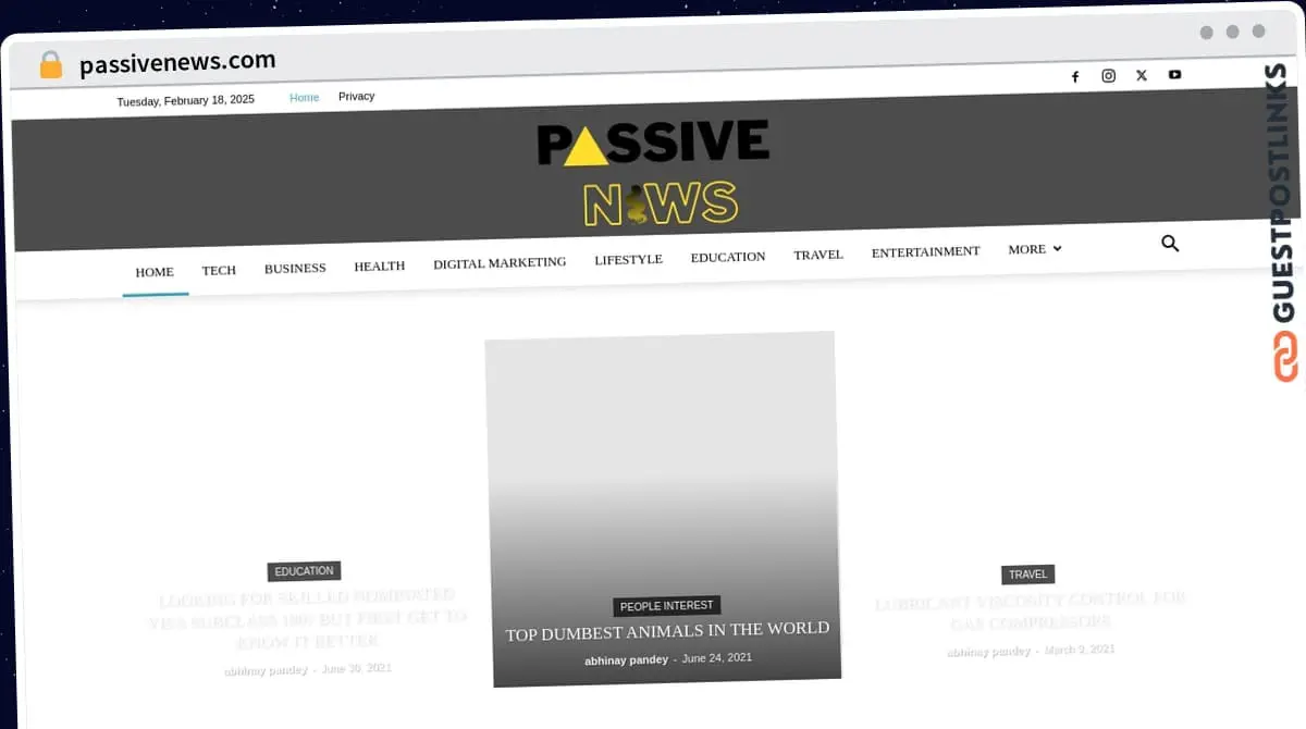 Publish Guest Post on passivenews.com