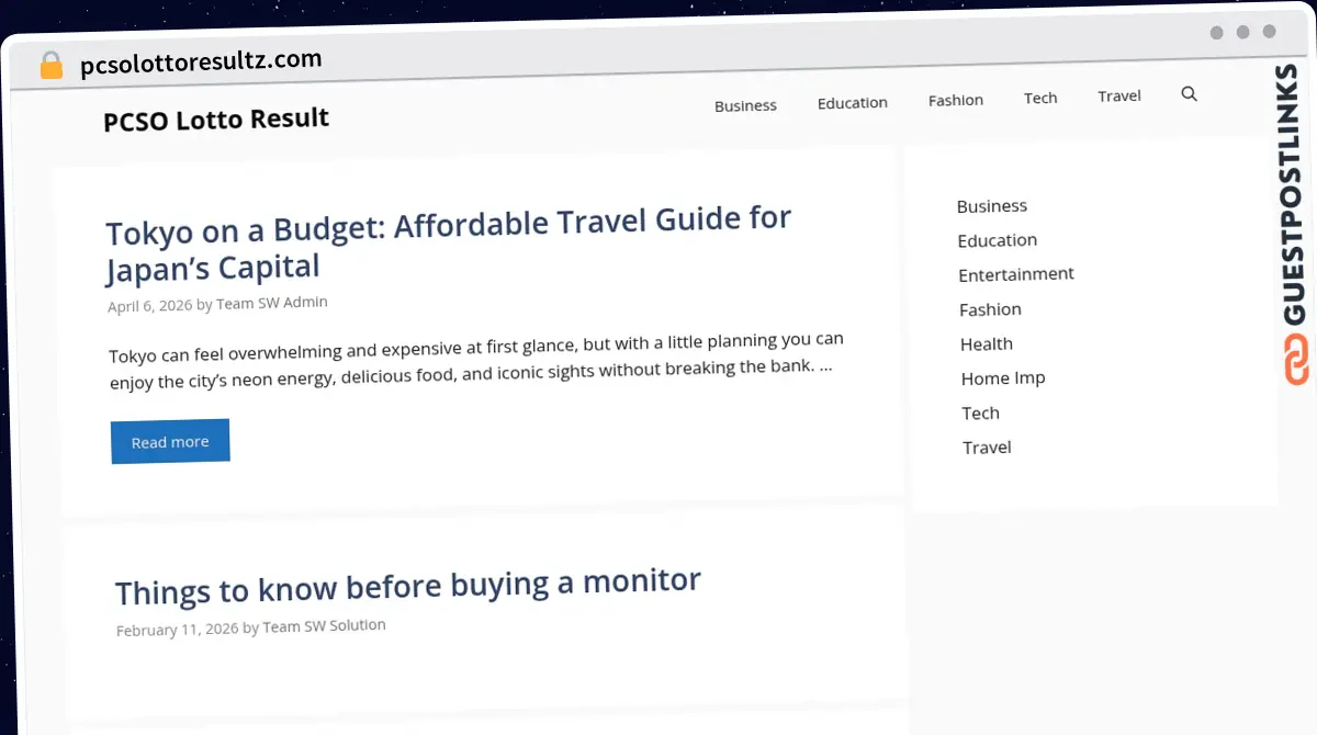Publish Guest Post on pcsolottoresultz.com