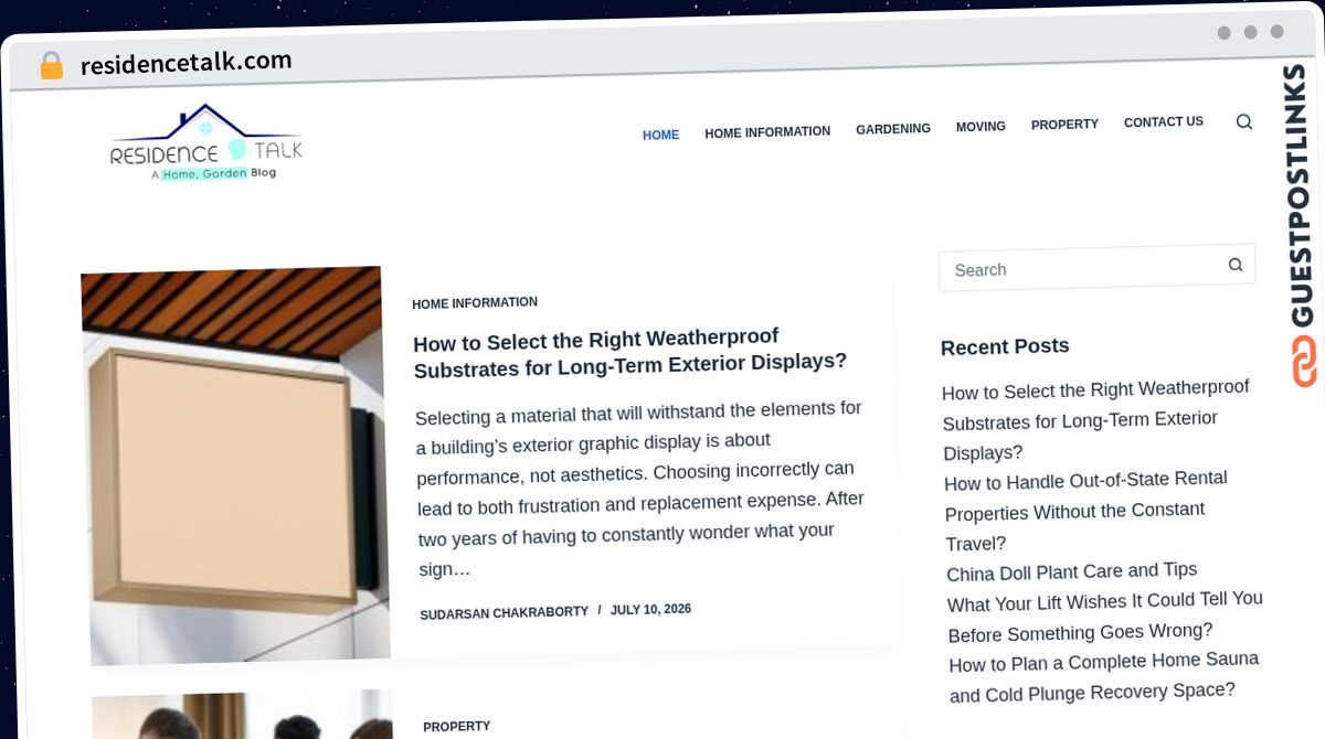 Publish Guest Post on residencetalk.com