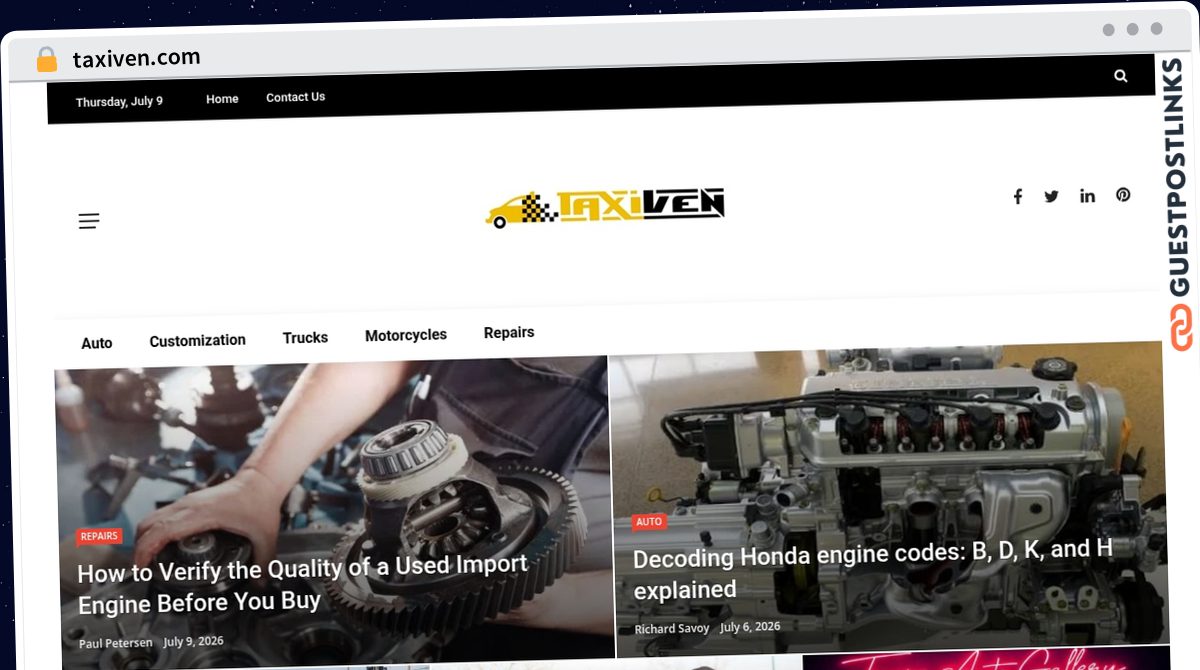 Publish Guest Post on taxiven.com