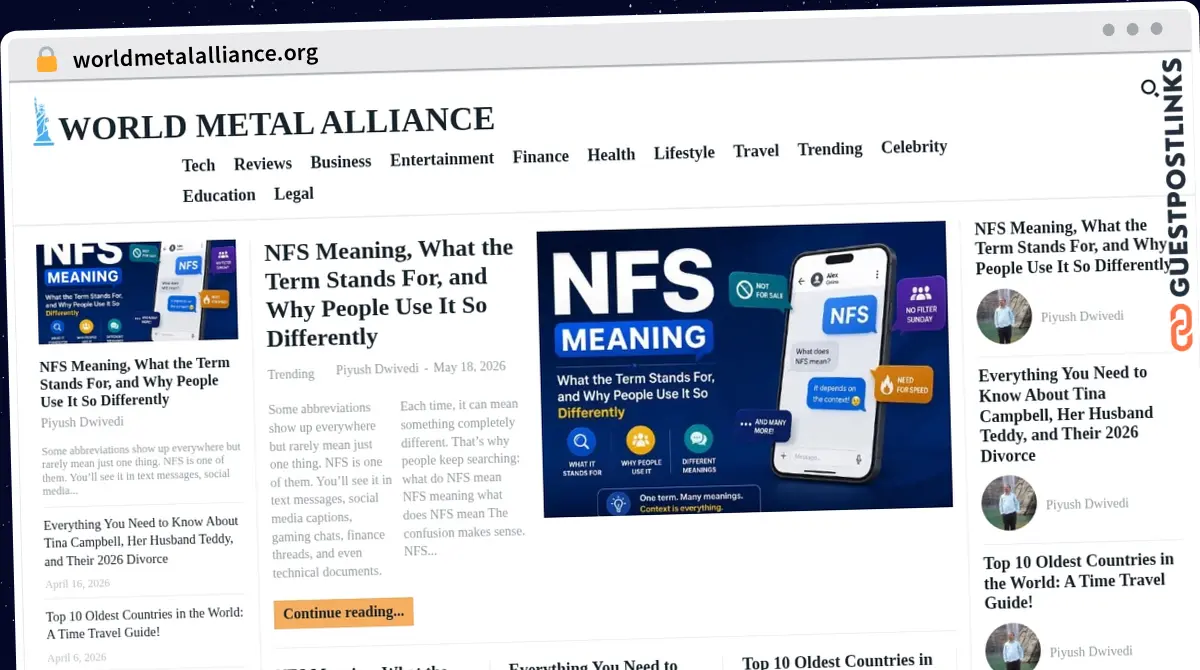 Publish Guest Post on worldmetalalliance.org