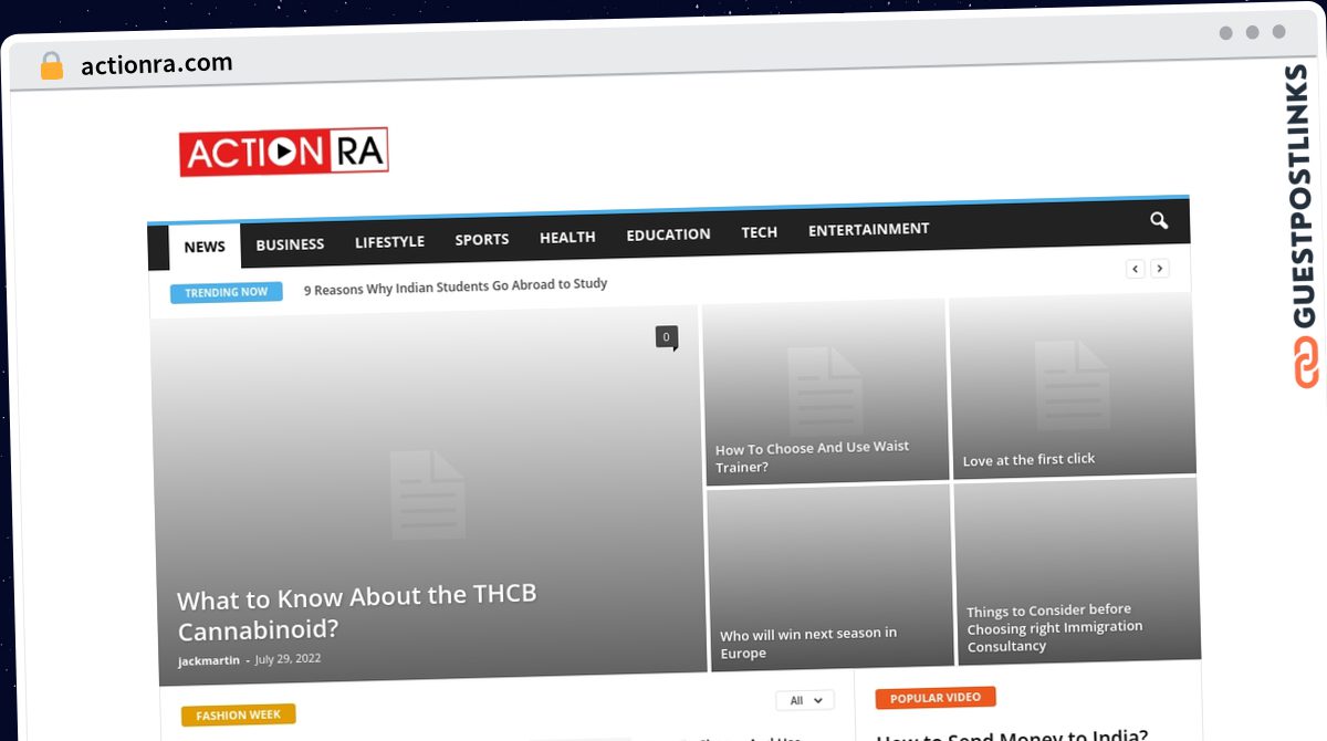 Publish Guest Post on actionra.com