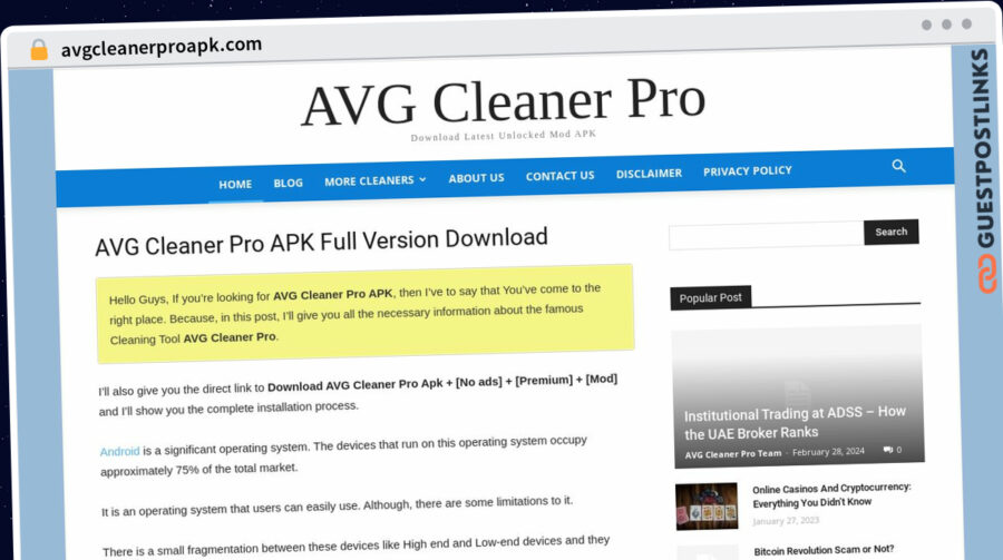 Publish Guest Post on avgcleanerproapk.com