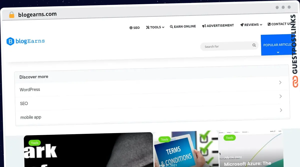 Publish Guest Post on blogearns.com