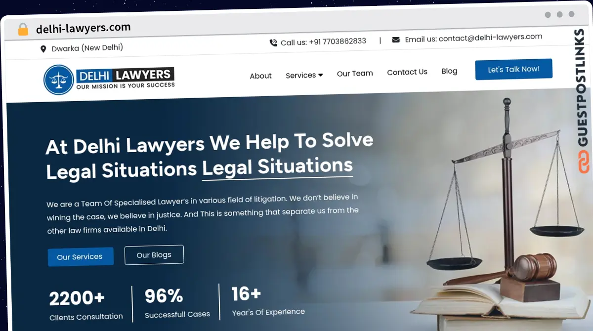 Publish Guest Post on delhi-lawyers.com
