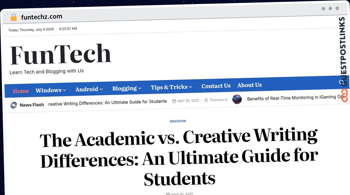 Publish Guest Post on funtechz.com