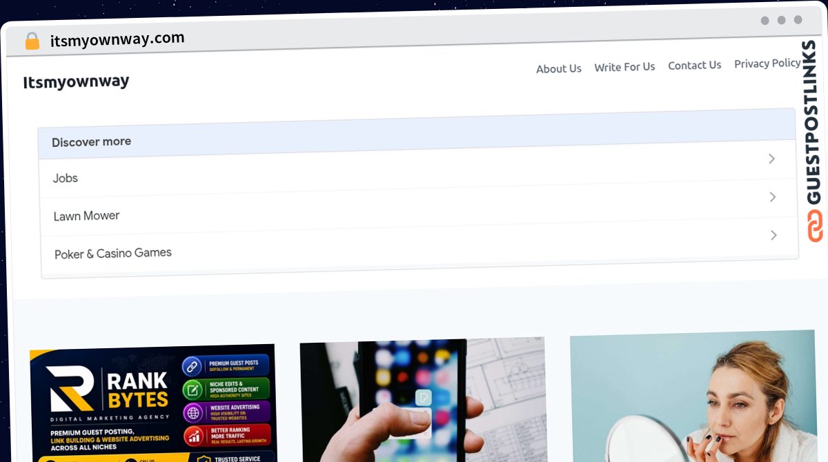 Publish Guest Post on itsmyownway.com