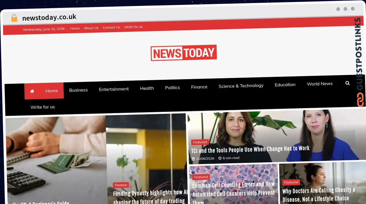Publish Guest Post on newstoday.co.uk