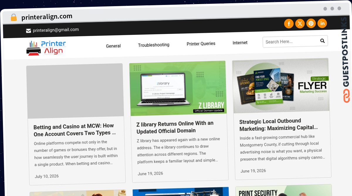 Publish Guest Post on printeralign.com