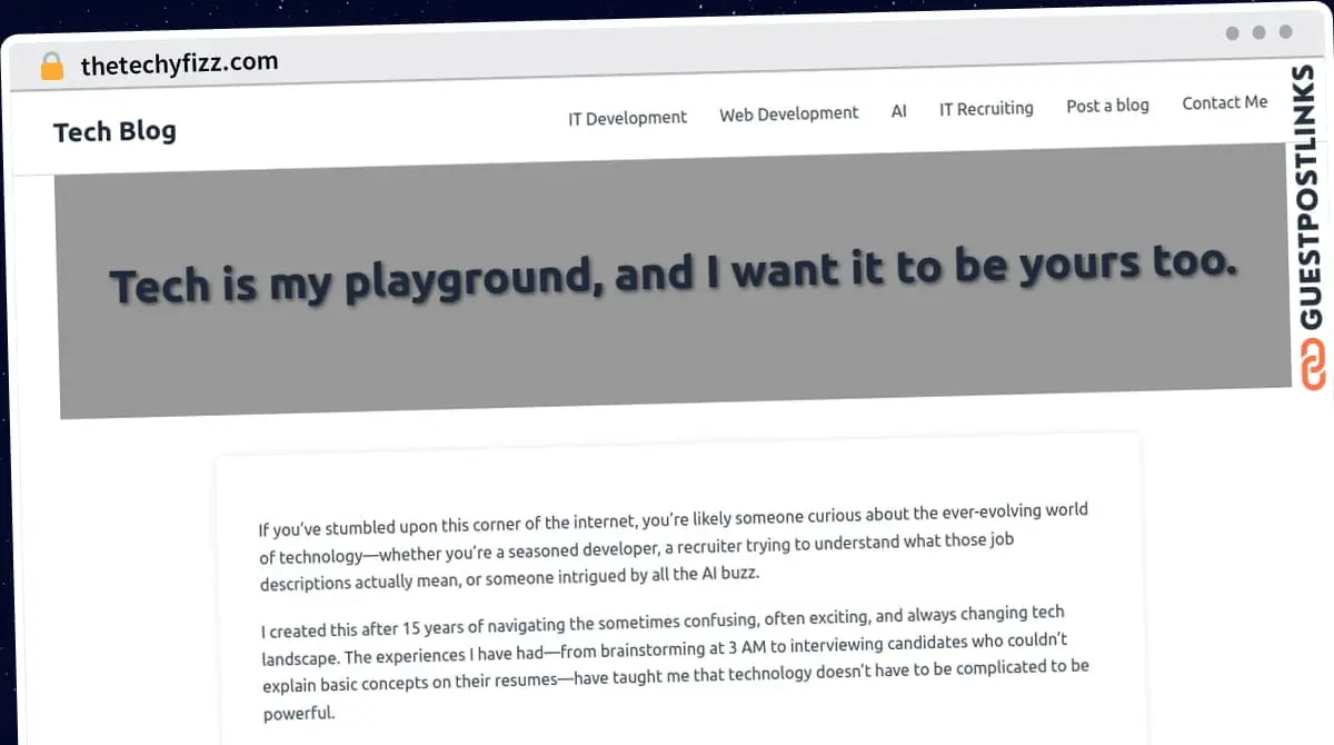 Publish Guest Post on thetechyfizz.com