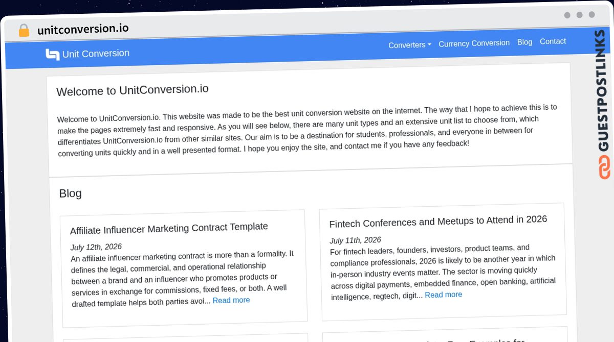 Publish Guest Post on unitconversion.io