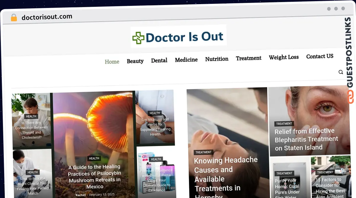 Publish Guest Post on doctorisout.com