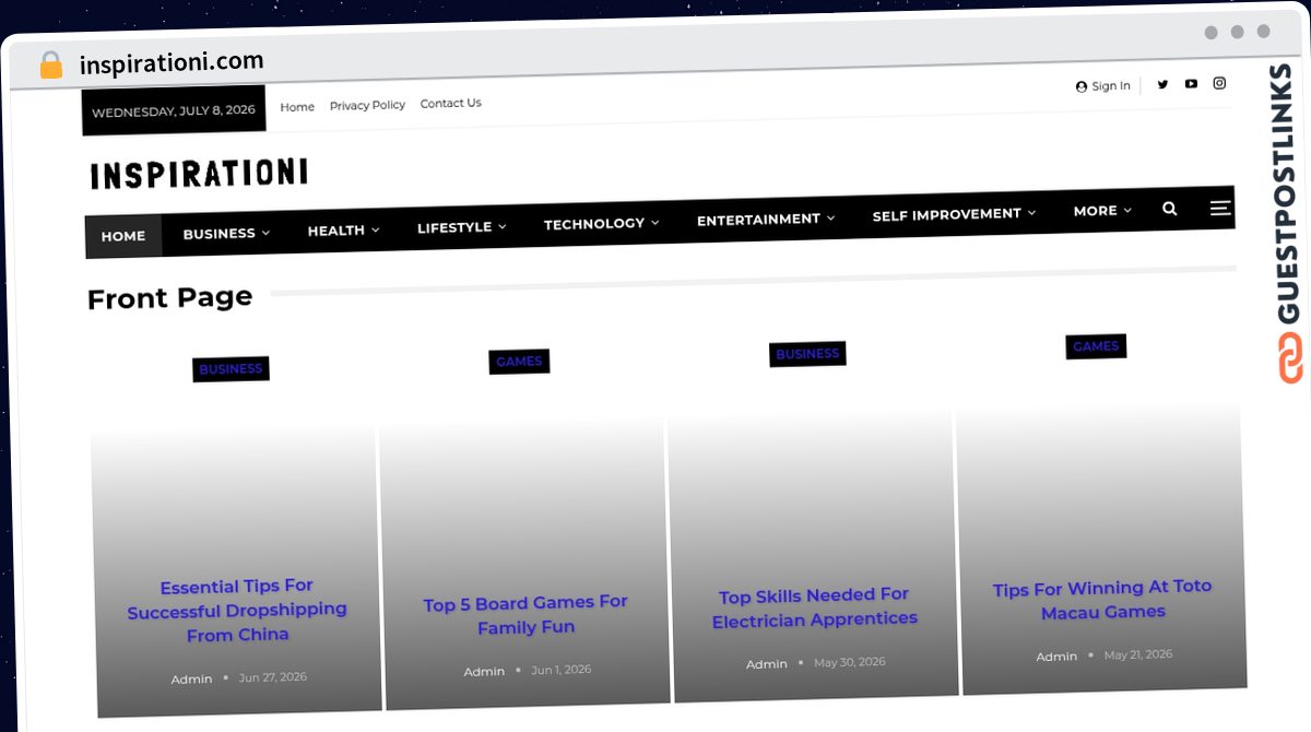 Publish Guest Post on inspirationi.com